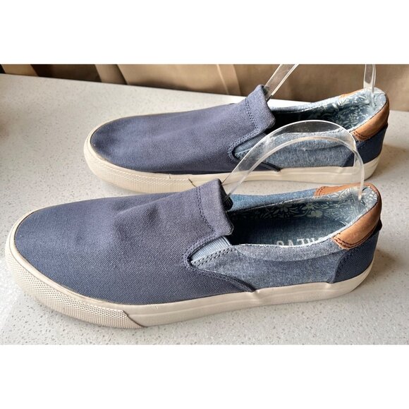 Crevo Old Navy Other - Crevo Mens Baldwin Slip On Sneakers Size 10.5 Denim Blue & Tan Canvas Shoes
